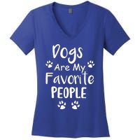 Dogs Are My Favorite People Gift Funny Dog Pet Lovers Cute Gift Women's V-Neck T-Shirt