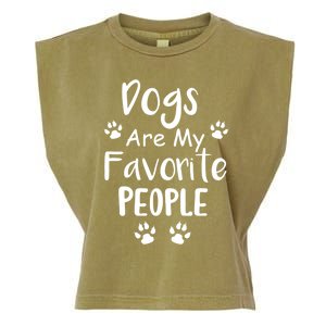 Dogs Are My Favorite People Gift Funny Dog Pet Lovers Cute Gift Garment-Dyed Women's Muscle Tee