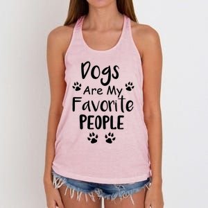 Dogs Are My Favorite People Gift Funny Dog Pet Lovers Cute Gift Women's Knotted Racerback Tank