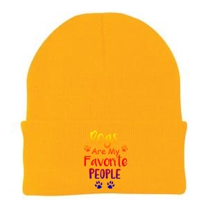 Dogs Are My Favorite People Great Gift Funny Dog Pet Lovers Gift Knit Cap Winter Beanie