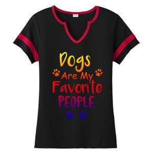 Dogs Are My Favorite People Great Gift Funny Dog Pet Lovers Gift Ladies Halftime Notch Neck Tee