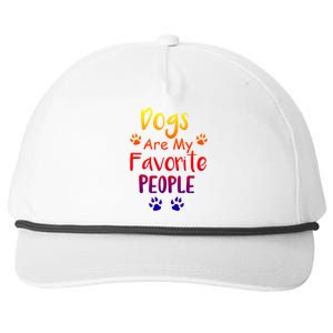 Dogs Are My Favorite People Great Gift Funny Dog Pet Lovers Gift Snapback Five-Panel Rope Hat