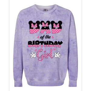 Dad And Mom Birthday Girl Mouse Family Matching Colorblast Crewneck Sweatshirt