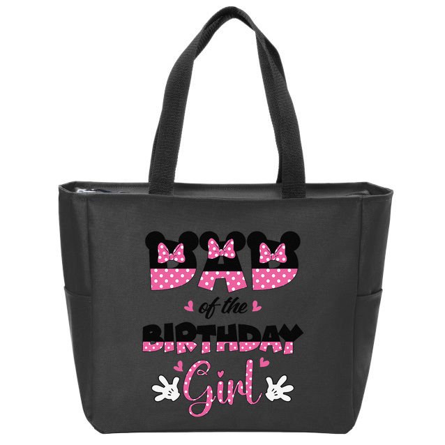 Dad And Mom Birthday Girl Mouse Family Matching Zip Tote Bag