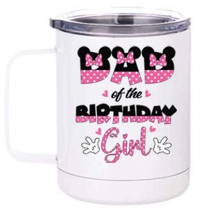 Dad And Mom Birthday Girl Mouse Family Matching 12 oz Stainless Steel Tumbler Cup