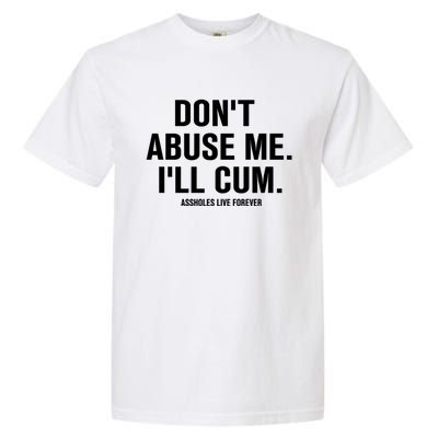 Don't Abuse Me I'll Cum Assholes Live Forever Garment-Dyed Heavyweight T-Shirt