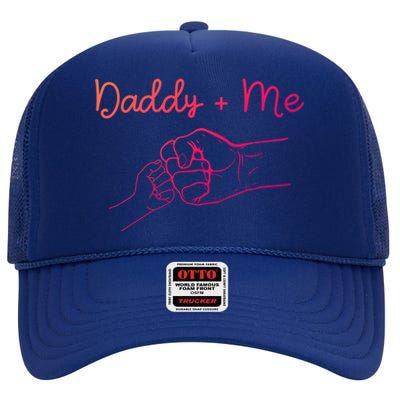 Daddy And Me Best Dad Ever Fist Bump Funny FatherS Day Gift High Crown Mesh Back Trucker Hat