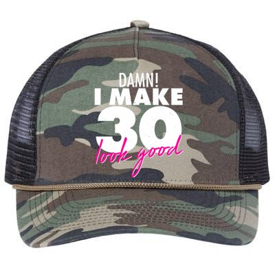 Damn! I Make 30 Look Good Birthday Retro Rope Trucker Hat Cap