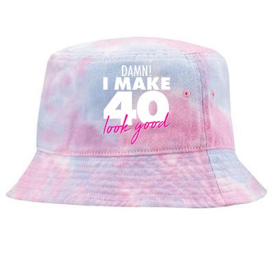 Damn! I Make 40 Look Good Birthday Tie-Dyed Bucket Hat