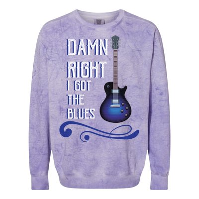 Damn Right I Got The Blues Guitar Colorblast Crewneck Sweatshirt