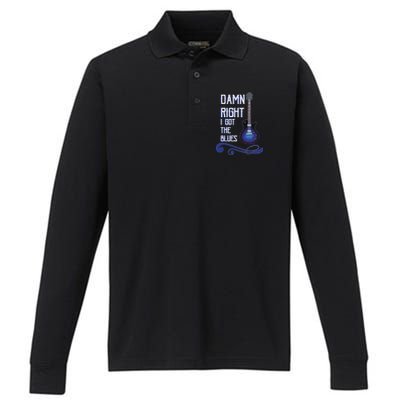 Damn Right I Got The Blues Guitar Performance Long Sleeve Polo