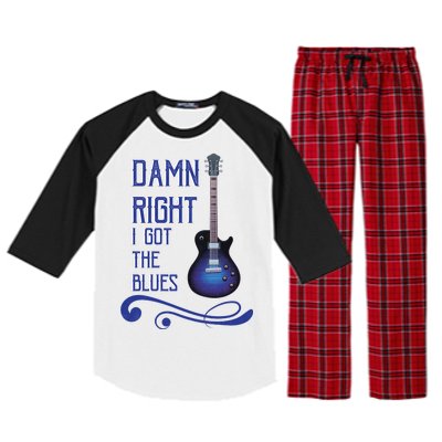 Damn Right I Got The Blues Guitar Raglan Sleeve Pajama Set