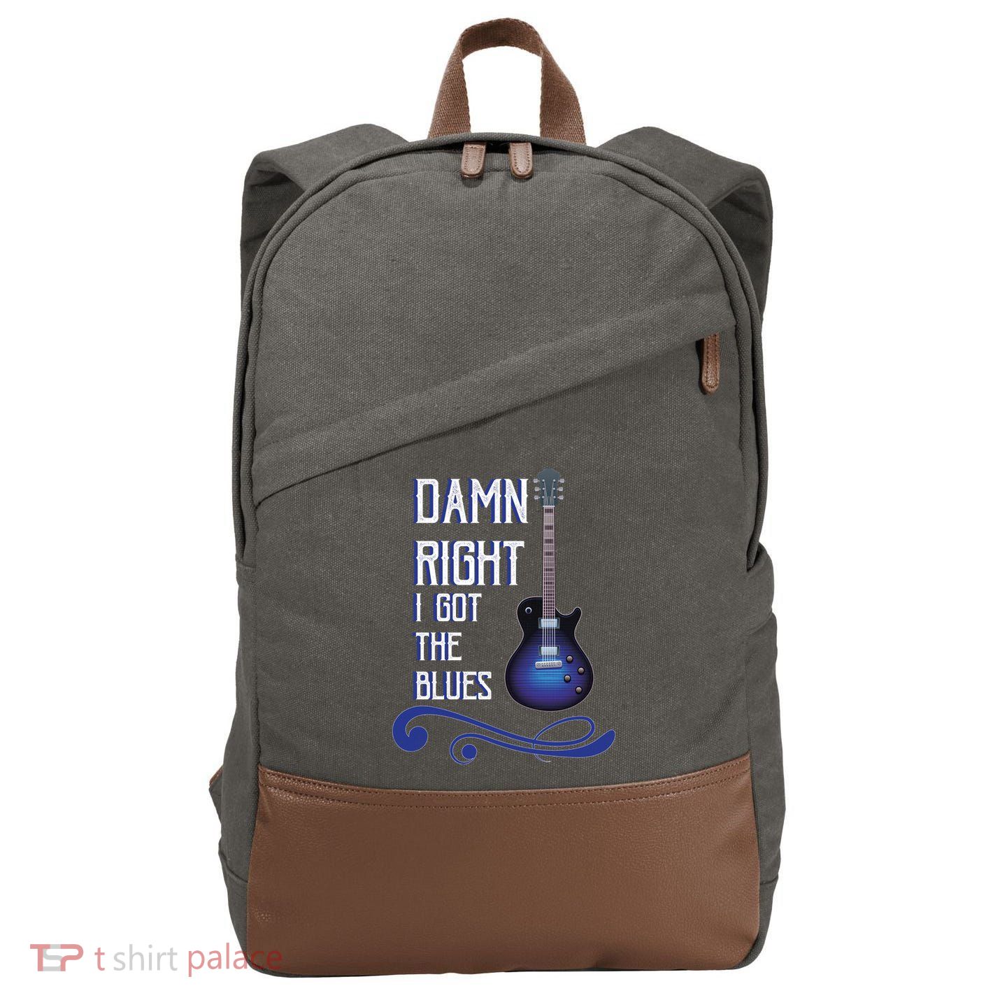 Damn Right I Got The Blues Guitar Cotton Canvas Backpack