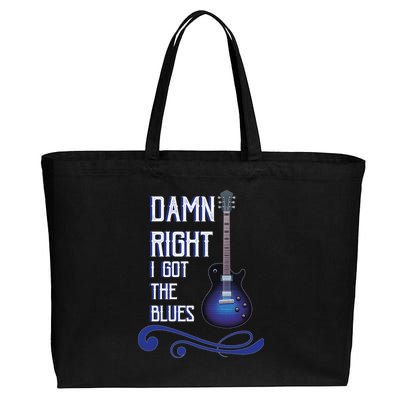 Damn Right I Got The Blues Guitar Cotton Canvas Jumbo Tote