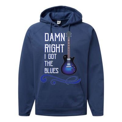 Damn Right I Got The Blues Guitar Performance Fleece Hoodie