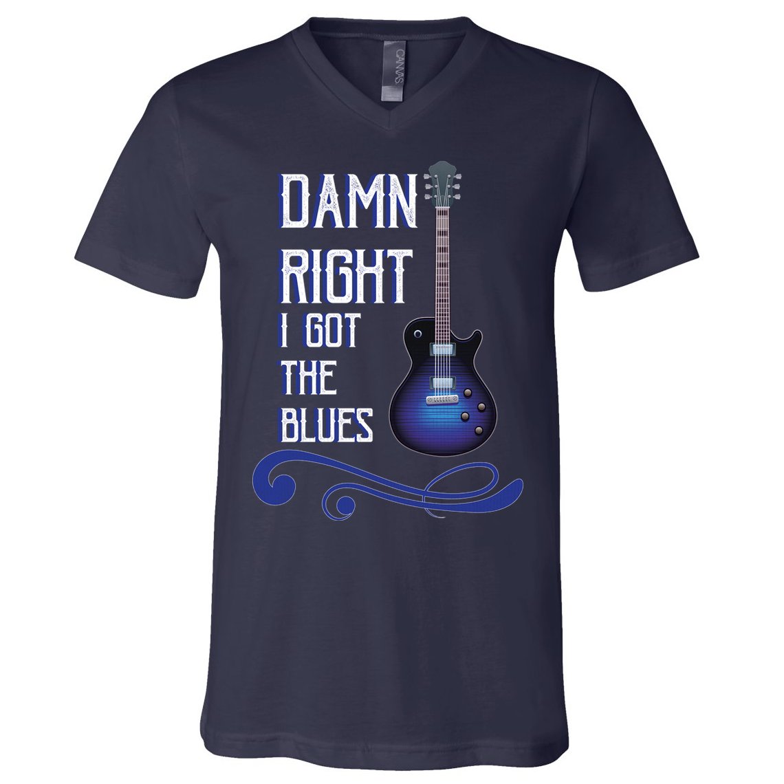 Damn Right I Got The Blues Guitar V-Neck T-Shirt