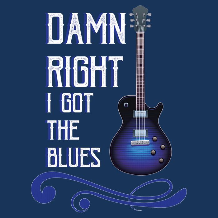 Damn Right I Got The Blues Guitar 7-Panel Snapback Hat