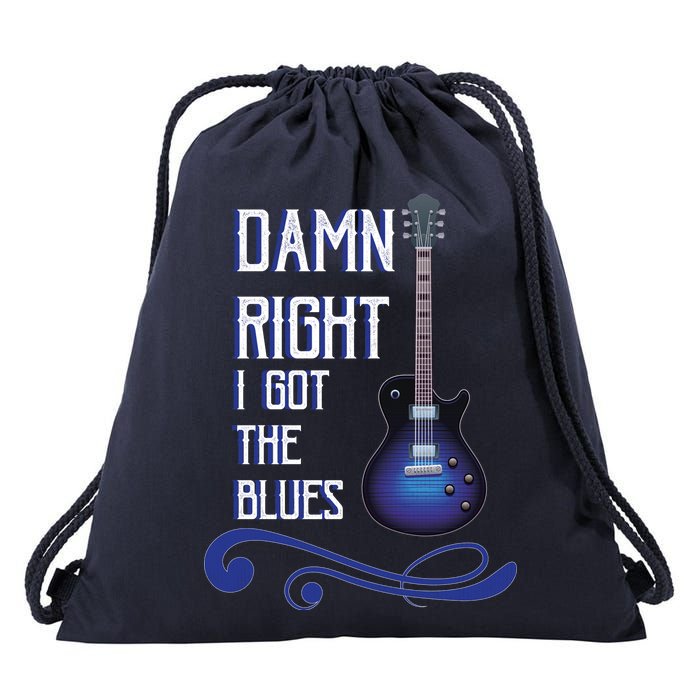 Damn Right I Got The Blues Guitar Drawstring Bag