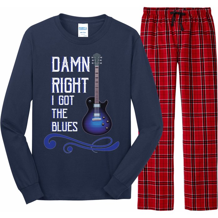 Damn Right I Got The Blues Guitar Long Sleeve Pajama Set