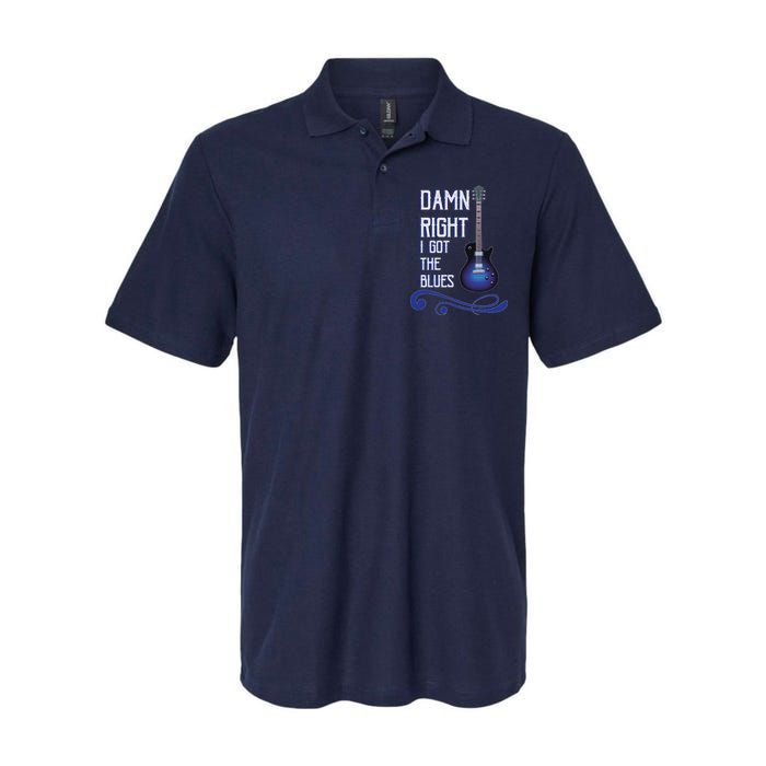 Damn Right I Got The Blues Guitar Softstyle Adult Sport Polo