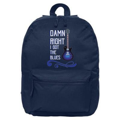 Damn Right I Got The Blues Guitar 16 in Basic Backpack