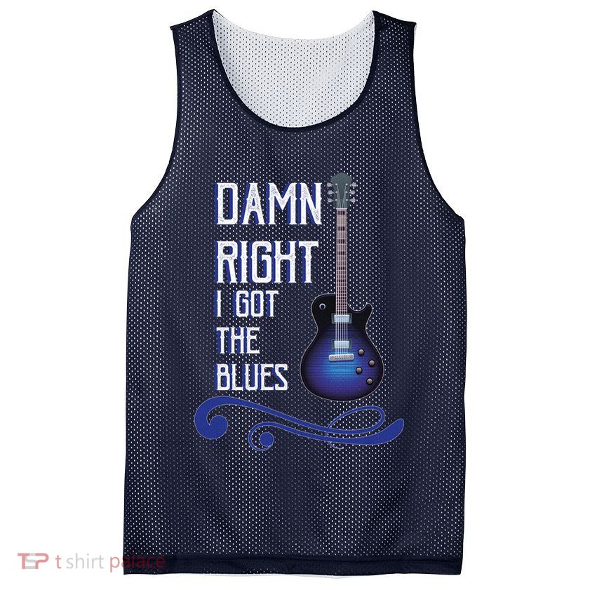 Damn Right I Got The Blues Guitar Mesh Reversible Basketball Jersey Tank