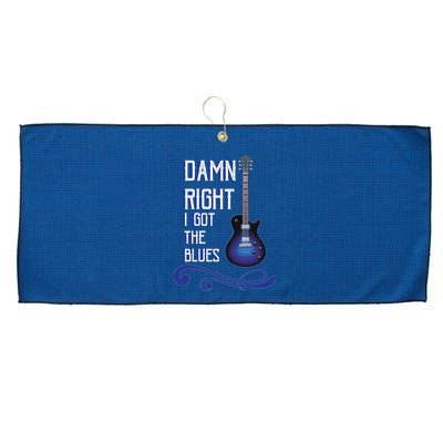 Damn Right I Got The Blues Guitar Large Microfiber Waffle Golf Towel