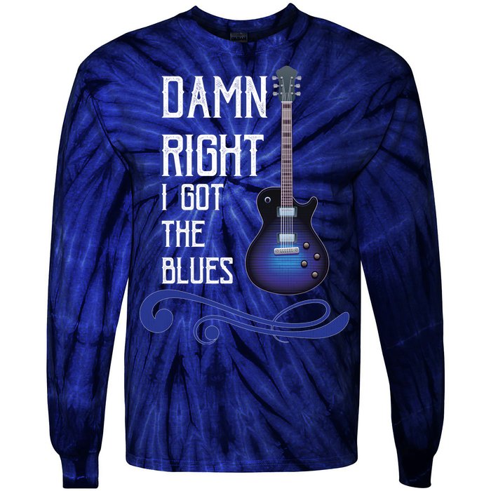 Damn Right I Got The Blues Guitar Tie-Dye Long Sleeve Shirt