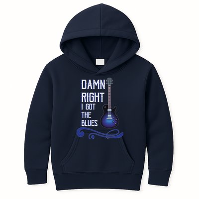 Damn Right I Got The Blues Guitar Kids Hoodie