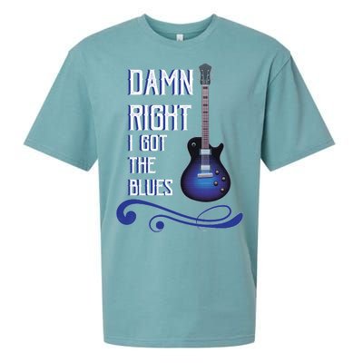 Damn Right I Got The Blues Guitar Sueded Cloud Jersey T-Shirt