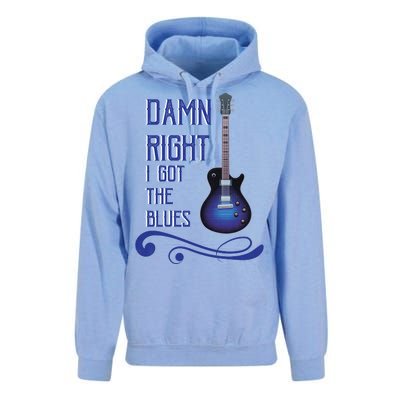 Damn Right I Got The Blues Guitar Unisex Surf Hoodie