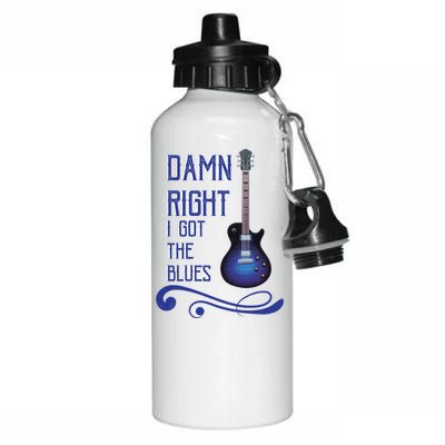 Damn Right I Got The Blues Guitar Aluminum Water Bottle