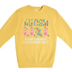 Different Ability Not Disability Unicorn Dab Autism Girl Gift Premium Crewneck Sweatshirt