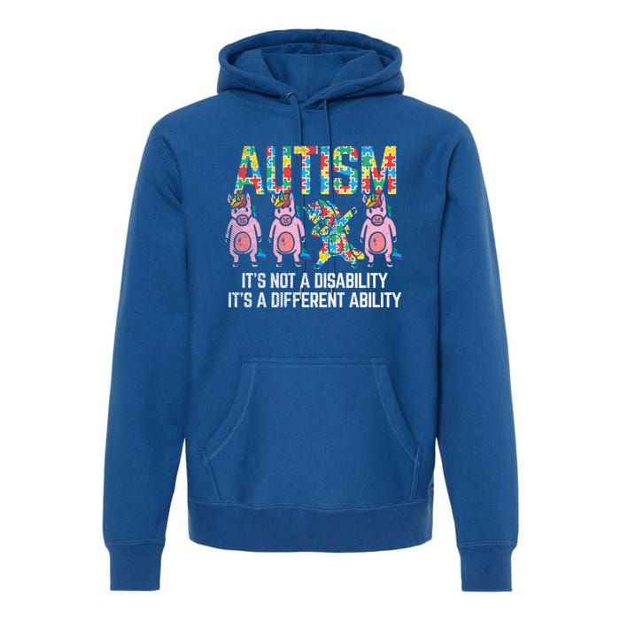 Different Ability Not Disability Unicorn Dab Autism Girl Gift Premium Hoodie