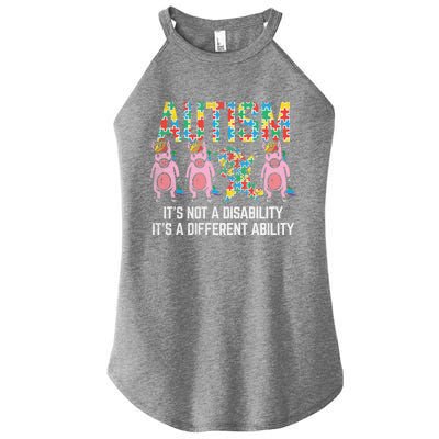 Different Ability Not Disability Unicorn Dab Autism Girl Gift Women’s Perfect Tri Rocker Tank