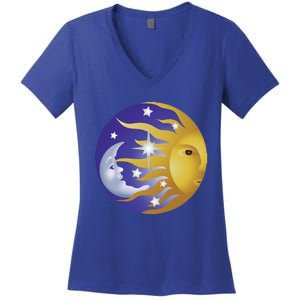 Day And Night Inspirational Motivational Creative Design Gift Women's V-Neck T-Shirt