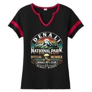 Denali Alaska National Park Official Member Of The Denali 30 Percent Club Ladies Halftime Notch Neck Tee