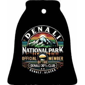 Denali Alaska National Park Official Member Of The Denali 30 Percent Club Ceramic Bell Ornament