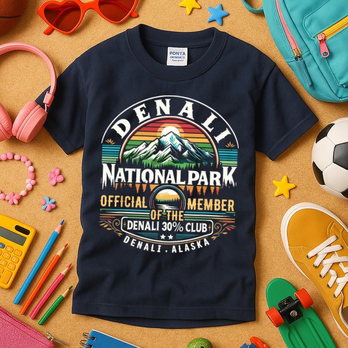 Denali Alaska National Park Official Member Of The Denali 30 Percent Club Kids T-Shirt