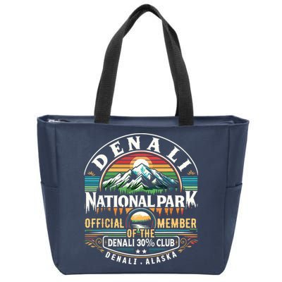 Denali Alaska National Park Official Member Of The Denali 30 Percent Club Zip Tote Bag