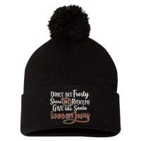 Dance Like Frosty Shine Like Rudolph Give Like Santa Love Jesus Pom Pom 12in Knit Beanie