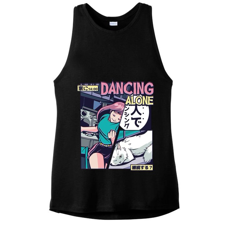 Dancing Alone Anime Ladies PosiCharge Tri-Blend Wicking Tank