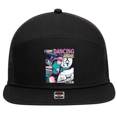 Dancing Alone Anime 7 Panel Mesh Trucker Snapback Hat