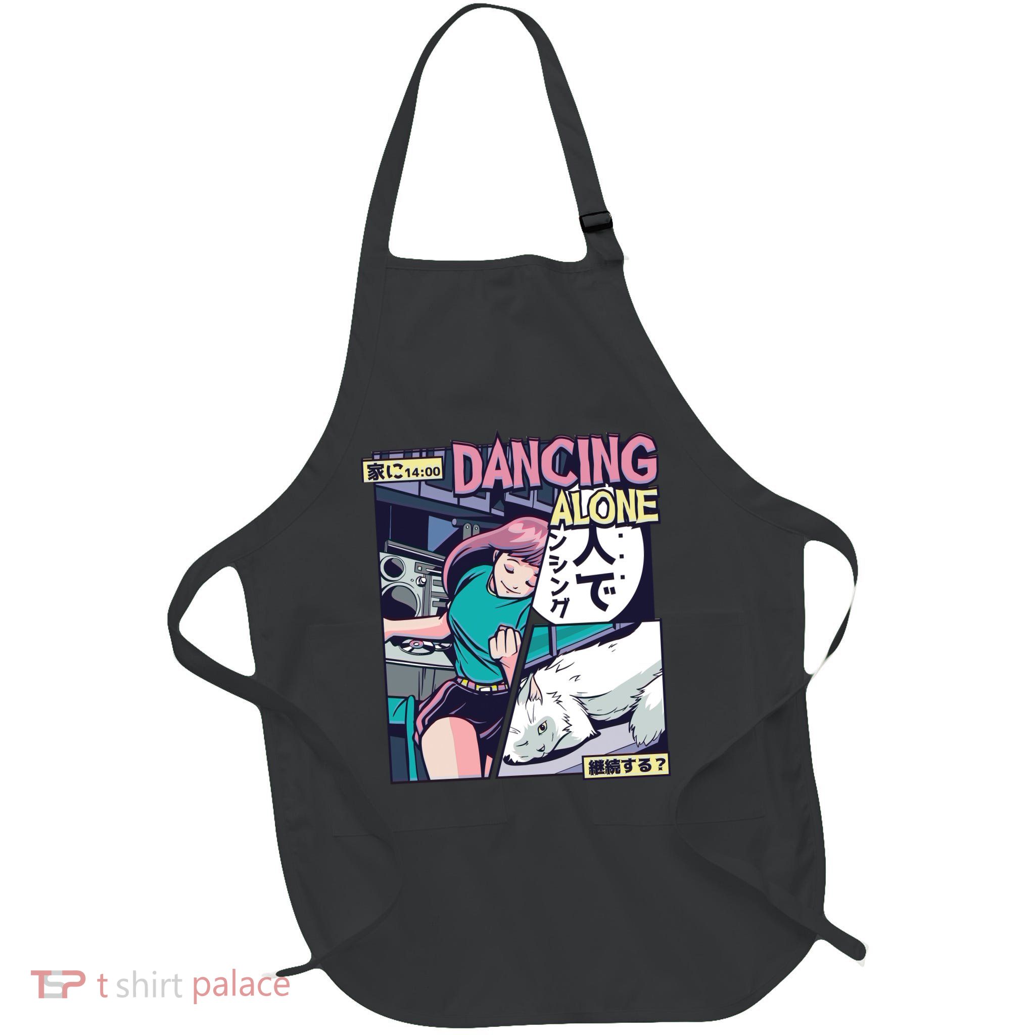 Dancing Alone Anime Full-Length Apron With Pockets