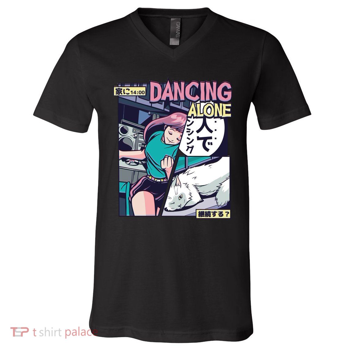 Dancing Alone Anime V-Neck T-Shirt