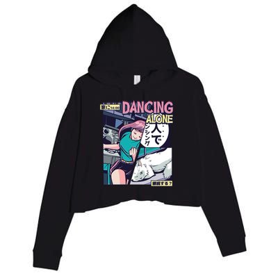 Dancing Alone Anime Crop Fleece Hoodie