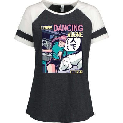 Dancing Alone Anime Enza Ladies Jersey Colorblock Tee