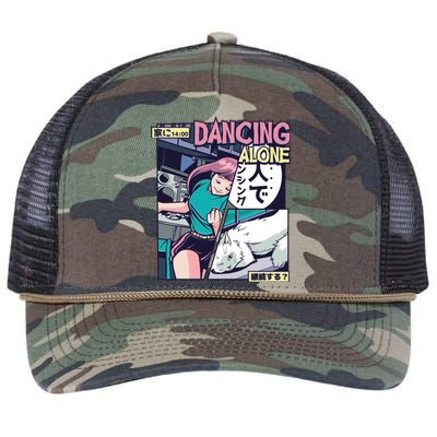 Dancing Alone Anime Retro Rope Trucker Hat Cap