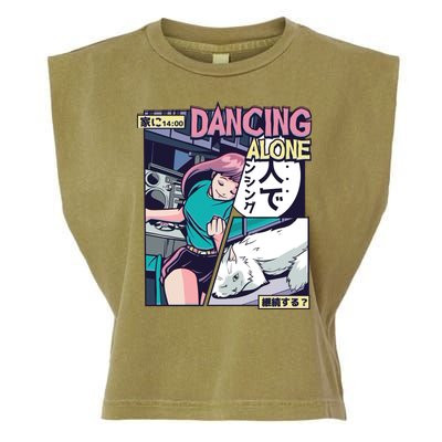 Dancing Alone Anime Garment-Dyed Women's Muscle Tee