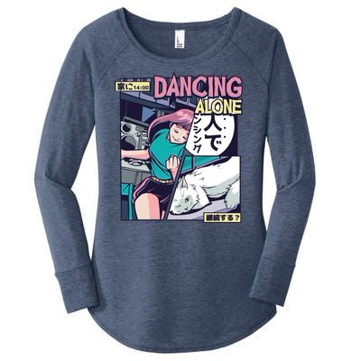 Dancing Alone Anime Women's Perfect Tri Tunic Long Sleeve Shirt